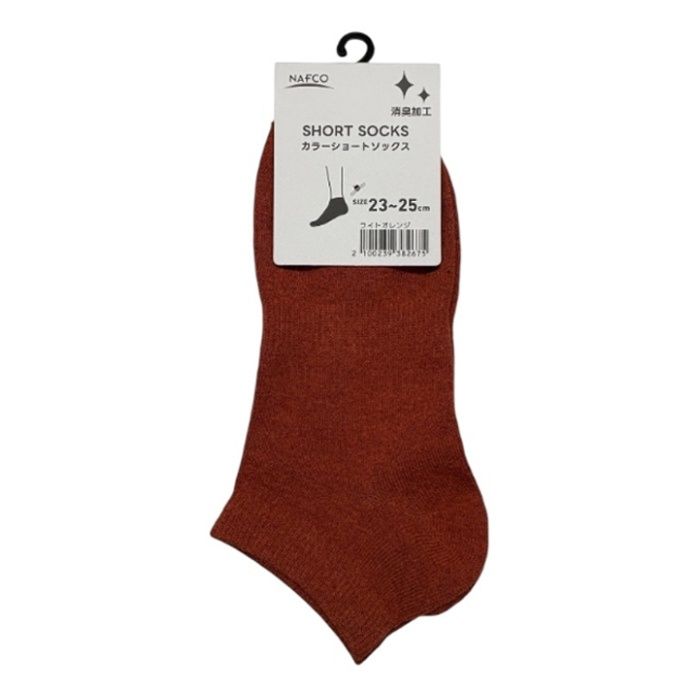 カラーショートソックス　23ー25 ライトオレンジ