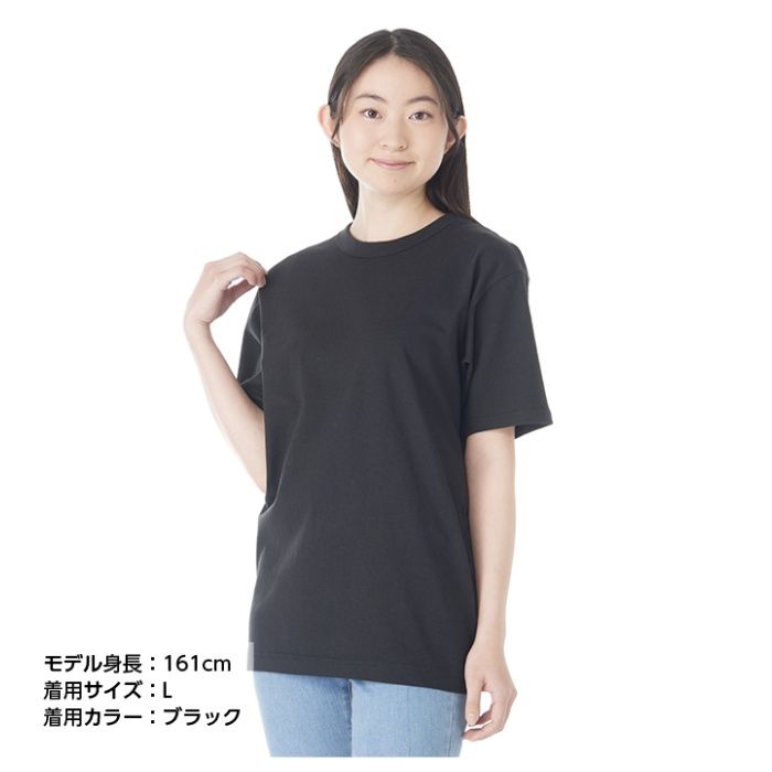 コットン半袖クルーネックTシャツ NS001 ブラック S