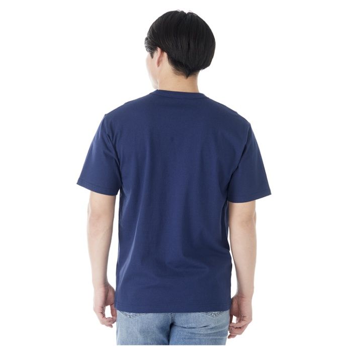 コットン半袖クルーネックTシャツ NS001 ネイビー Lの説明画像2