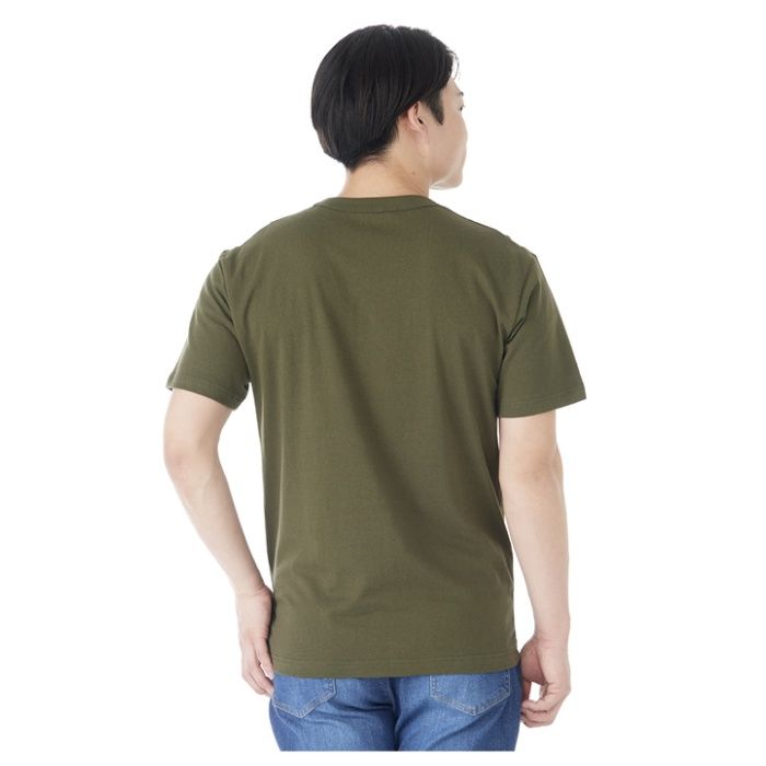 コットン半袖クルーネックTシャツ NS001 カーキ Lの説明画像2
