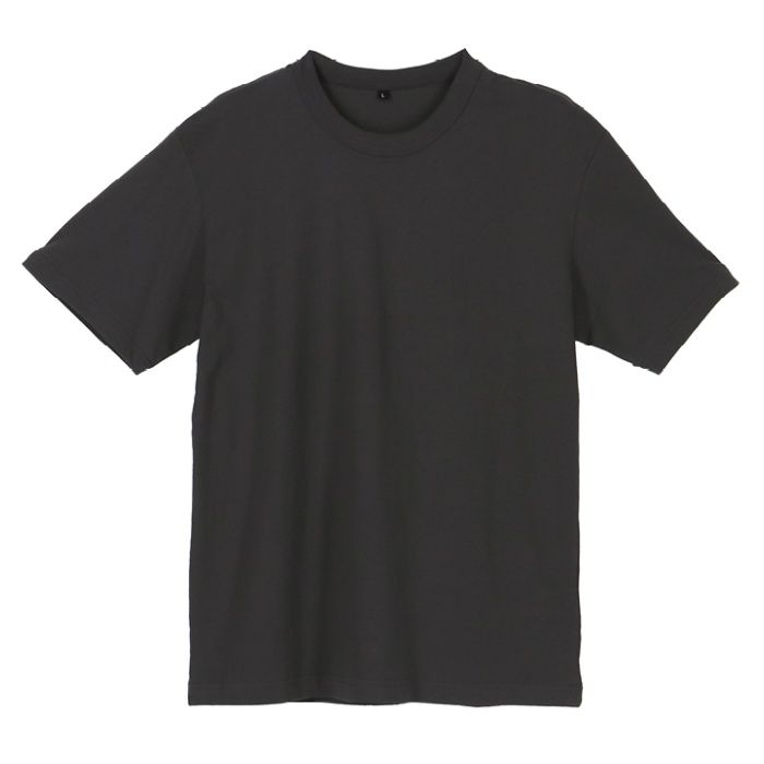 コットン半袖クルーネックTシャツ NS001 チャコール LLの説明画像3