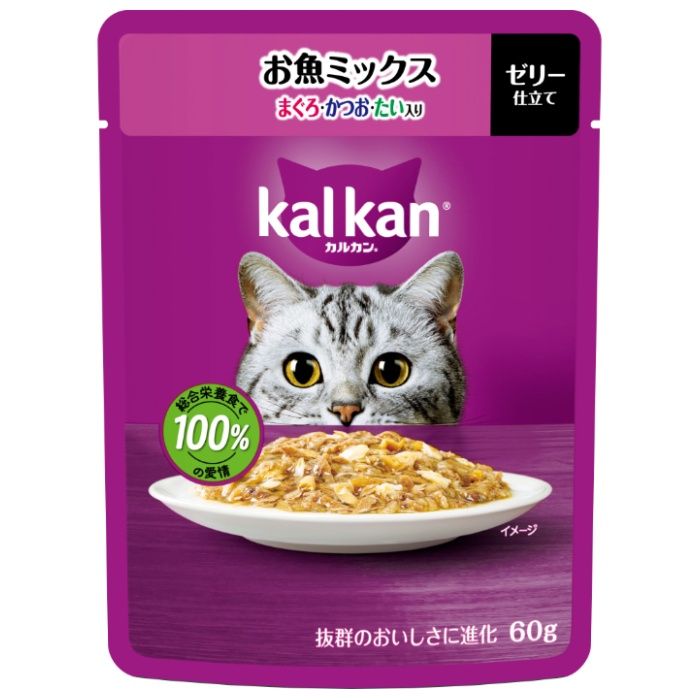 マース カルカンパウチ お魚ミックス まぐろ・かつお・たい入り 60g