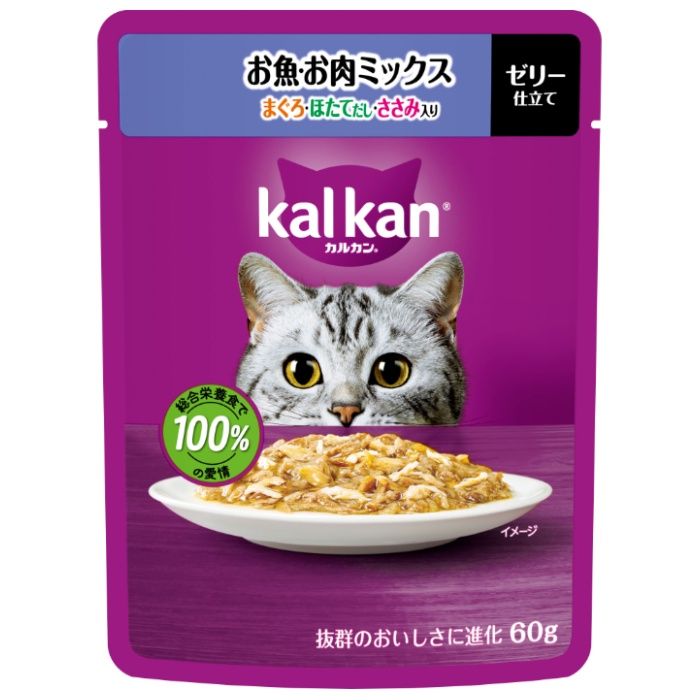 マース カルカンパウチ お魚・お肉ミックス まぐろ・ほたてだし・ささみ入り 60g