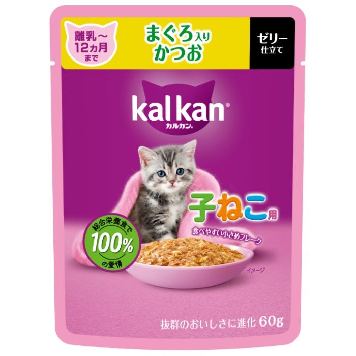マース カルカンパウチ 12ヵ月までの子ねこ用 まぐろ入りかつお 60g