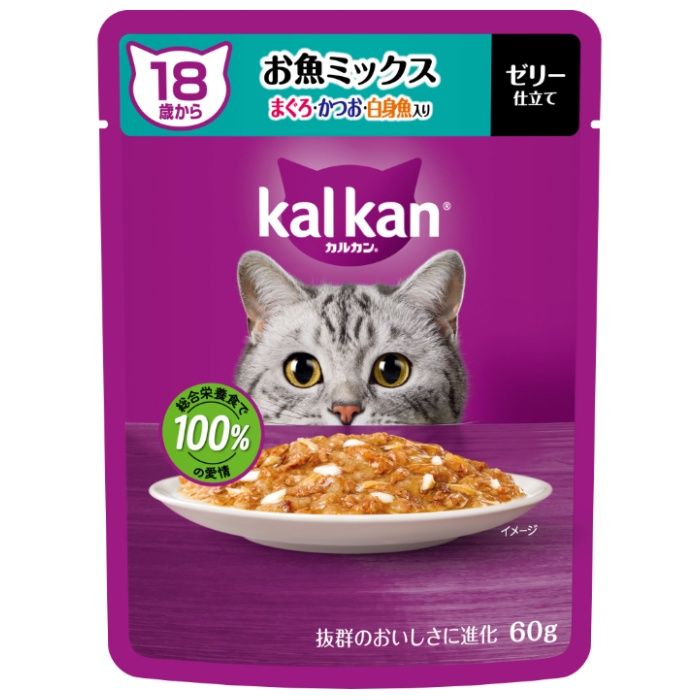 マース カルカンパウチ 18歳から お魚ミックス まぐろ・かつお・白身魚入り 60g
