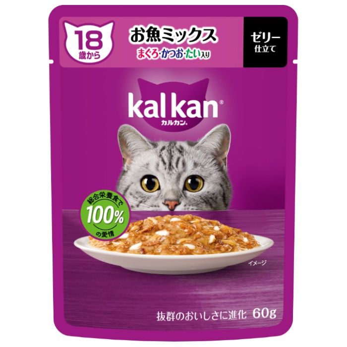 マース カルカンパウチ 18歳から お魚ミックス まぐろ・かつお・たい入り 60g