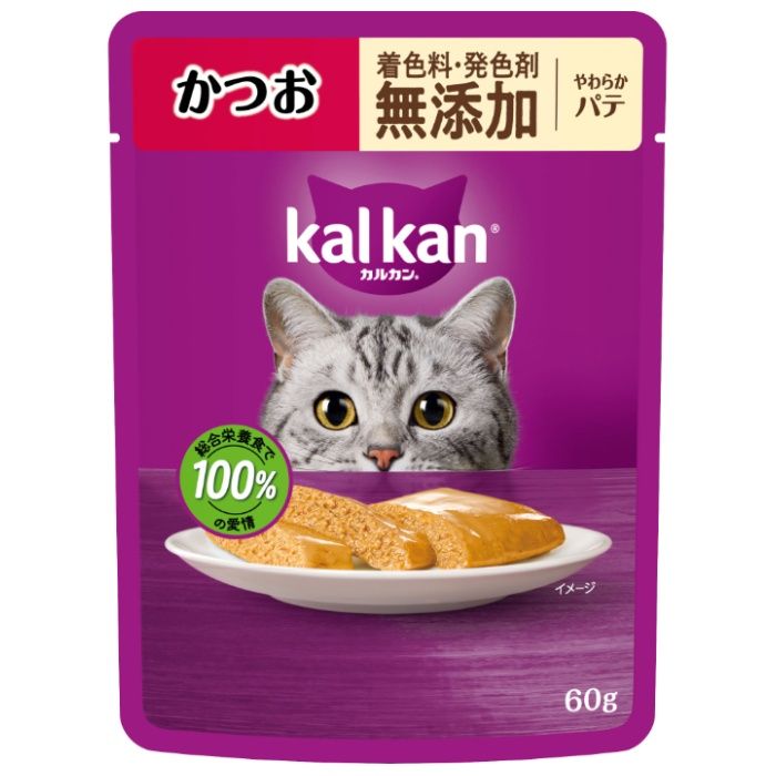 マース カルカンパウチ やわらかパテ かつお 着色料・発色剤 無添加 60g