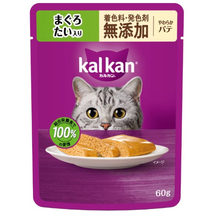 マース カルカンパウチ やわらかパテ まぐろ たい入り 着色料・発色剤 無添加 60g