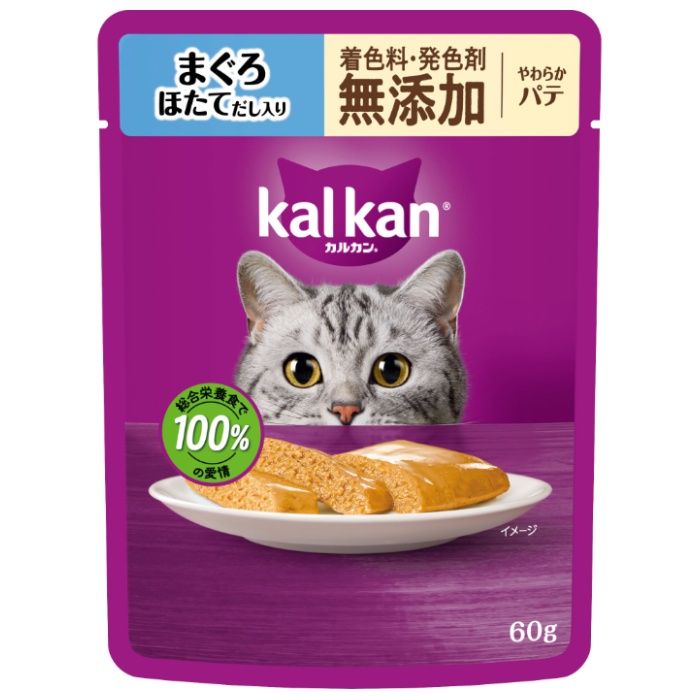 マース カルカンパウチ やわらかパテ まぐろ ほたてだし入り 着色料・発色剤 無添加 60g