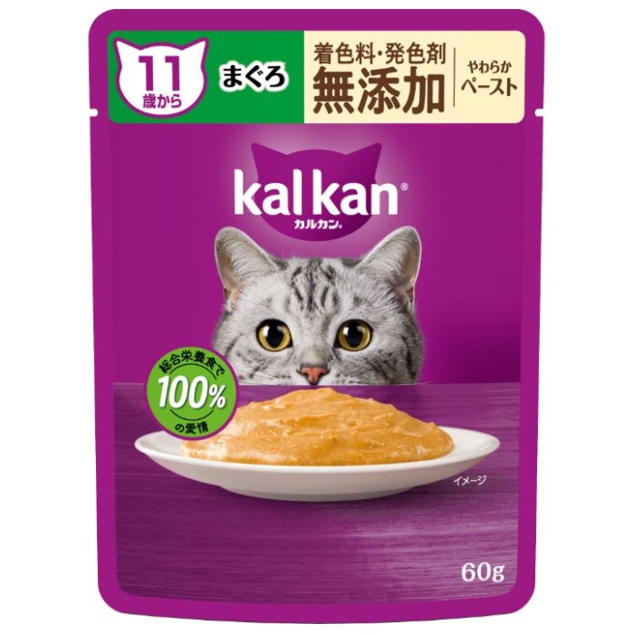 マース カルカンパウチ 11歳から やわらかペースト まぐろ 着色料・発色剤 無添加 60g