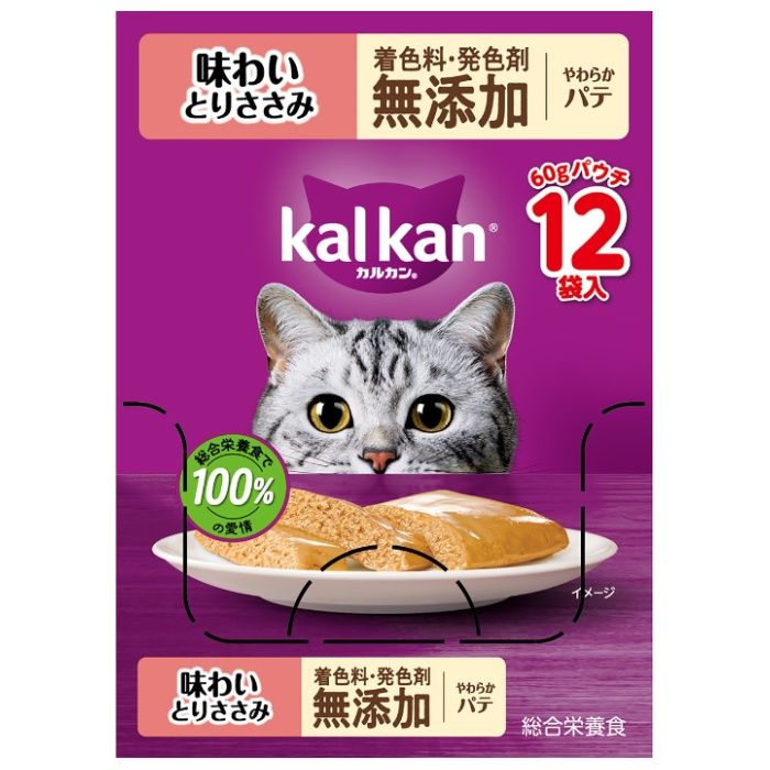 カルカンパウチ やわらかパテ 味わいとりささみ 着色料・発色剤 無添加 60g×12個