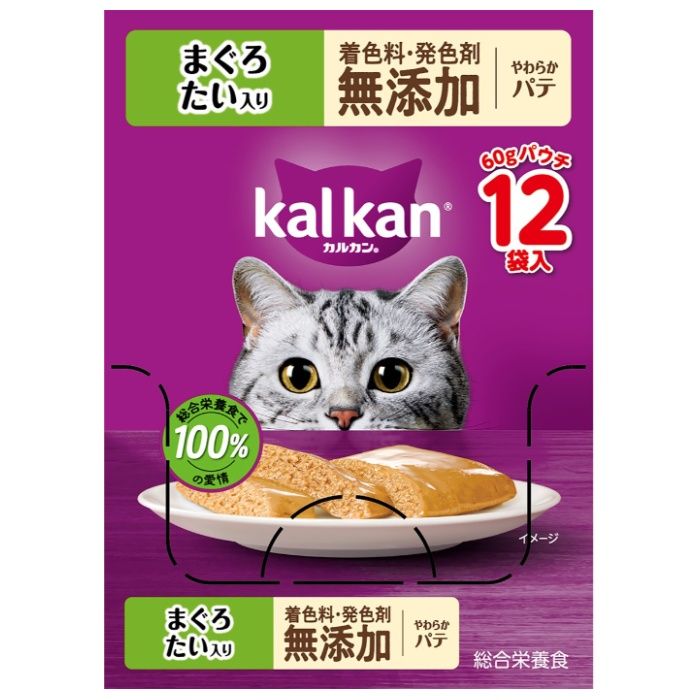 カルカンパウチ やわらかパテ まぐろ たい入り 着色料・発色剤 無添加 60g×12個