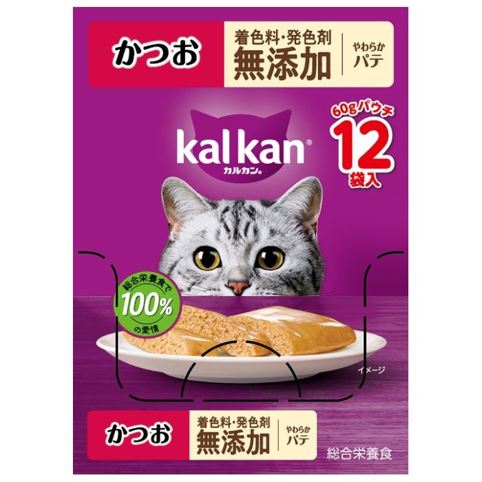 カルカンパウチ やわらかパテ かつお 着色料・発色剤 無添加 60g×12個