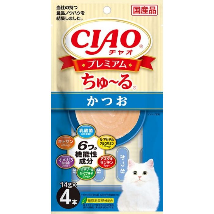 イナバ CIAO プレミアムちゅーる  かつお 14g×4本