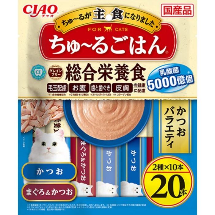 イナバ CIAO ちゅーるごはん かつおバラエティ 14g×20本