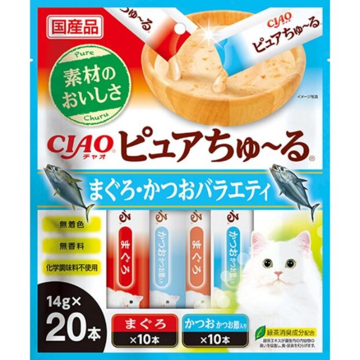 イナバ CIAO ピュアちゅーる まぐろ・かつおバラエティ 14g×20本