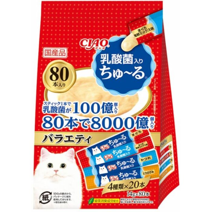 イナバ CIAO ちゅーる 乳酸菌入り バラエティ 14g×80本
