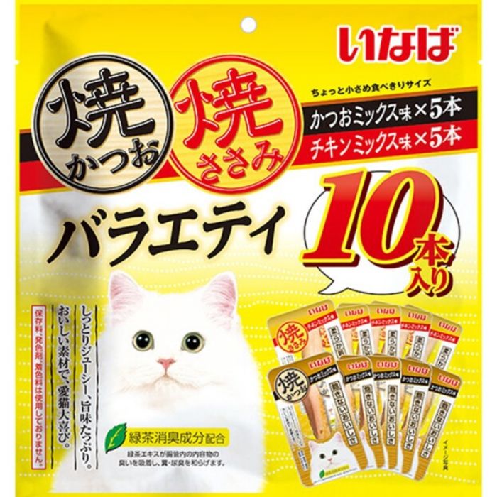 イナバ 焼かつお・ささみ バラエティ 10本