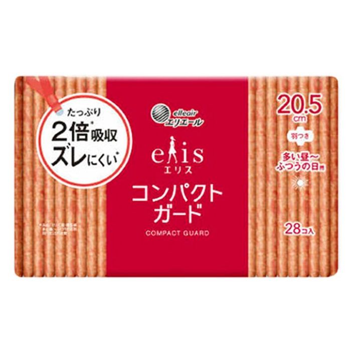 エリエール エリス コンパクトガード (多い昼ーふつうの日用) 羽つき 20.5cm 28コ入り