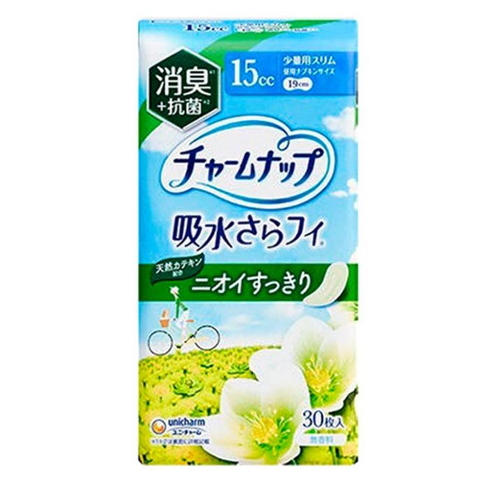チャームナップ 吸水さらフィ 少量用スリム 15cc 消臭・抗菌タイプ 19cm 30枚 昼用ナプキンサイズ 無香料