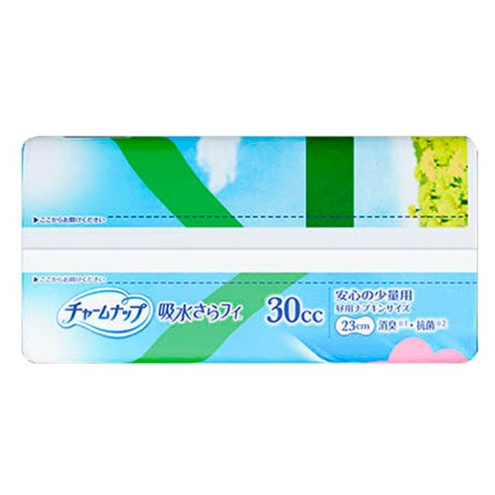 チャームナップ 吸水さらフィ 安心の小量用 30cc 消臭・抗菌タイプ  23cm 40枚 昼用ナプキンサイズ 無香料の説明画像2