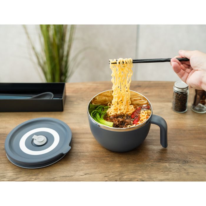 ハンドル付き 即席ラーメンメーカー グレー HDLNDLの説明画像4