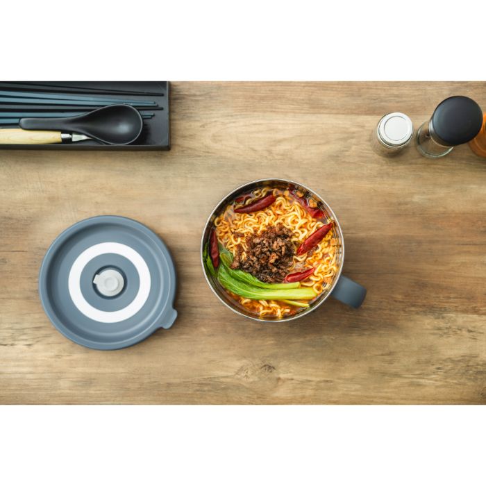 ハンドル付き 即席ラーメンメーカー グレー HDLNDLの説明画像5