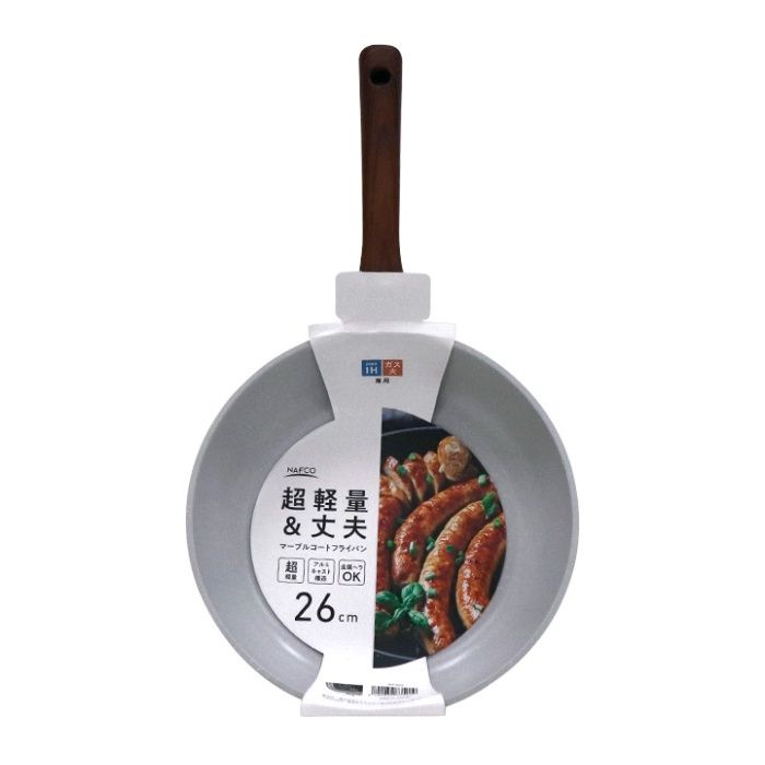 ナフコ IH・ガス火兼用 GSマーブルコートフライパン 26cm