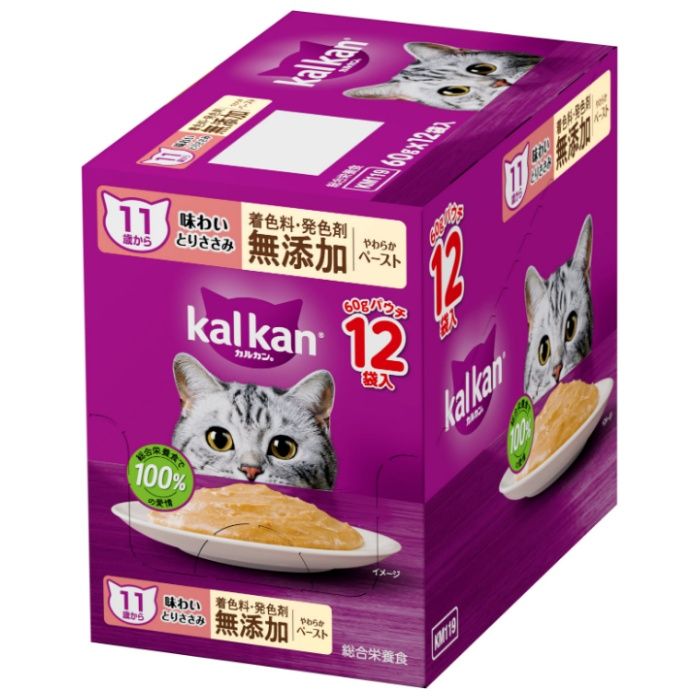 マース 【ボール】カルカンパウチ 11歳ペースト ささみ無添加 60g×12個