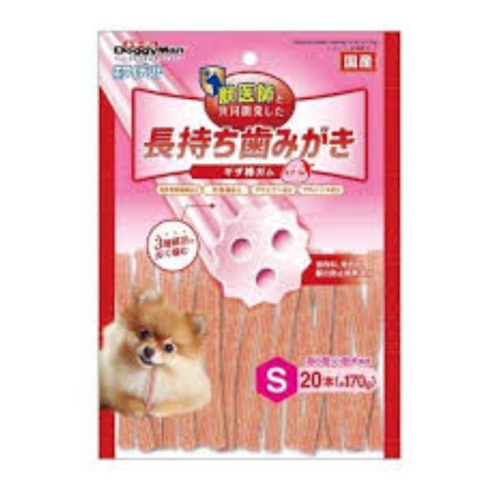 ドギーマン ホワイデント　ギザ棒ガム　イチゴ味S 20本
