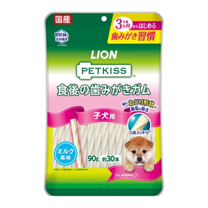 ライオン ペットキス食後の歯みがきガム子犬用 90g