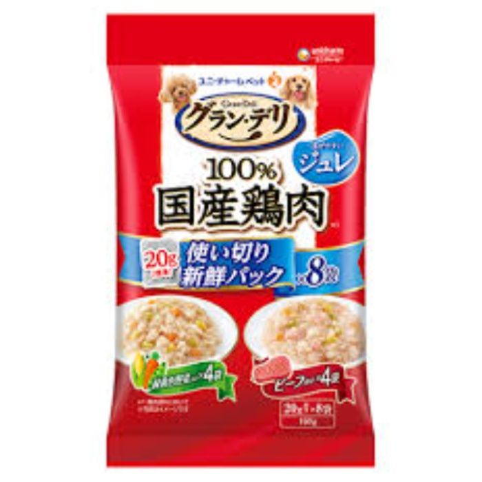 ユニチャーム グランデリ国産鶏ささみ入りパウチジュレ野菜ビーフ 160g