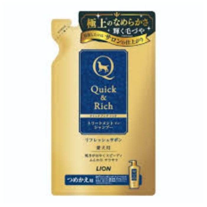 ライオン クイック&リッチトリートメントインシャンプー愛犬用リフレッシュサボンつめかえ用 360ml