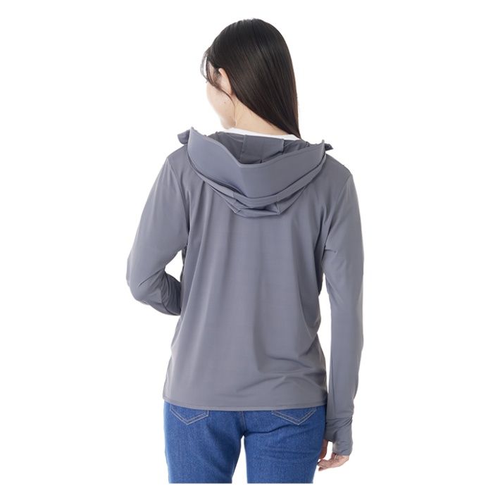 レディース冷感パーカー SO-003 チャコール Lの説明画像2