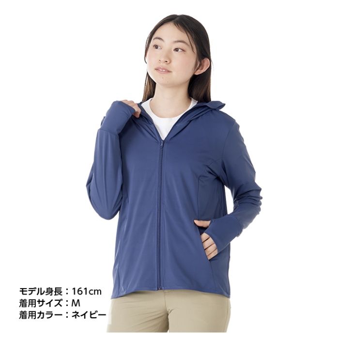 レディース冷感パーカー SO-003 ネイビー L