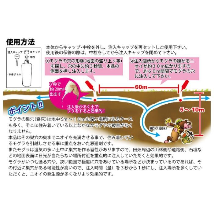 アフティ モグラ忌避剤　モグラニゲール 500MLの説明画像3