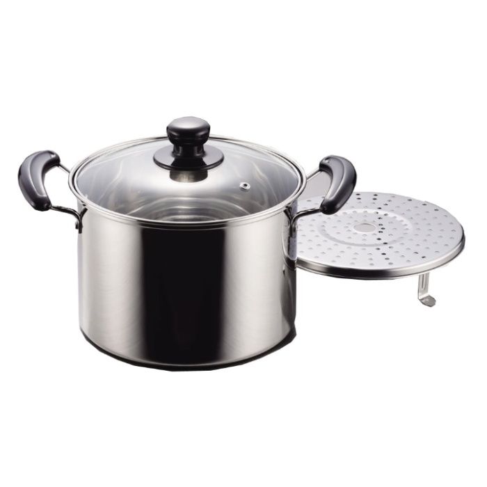 パール金属 NEWだんらんステンレス製ガラス蓋付兼用鍋 22CM