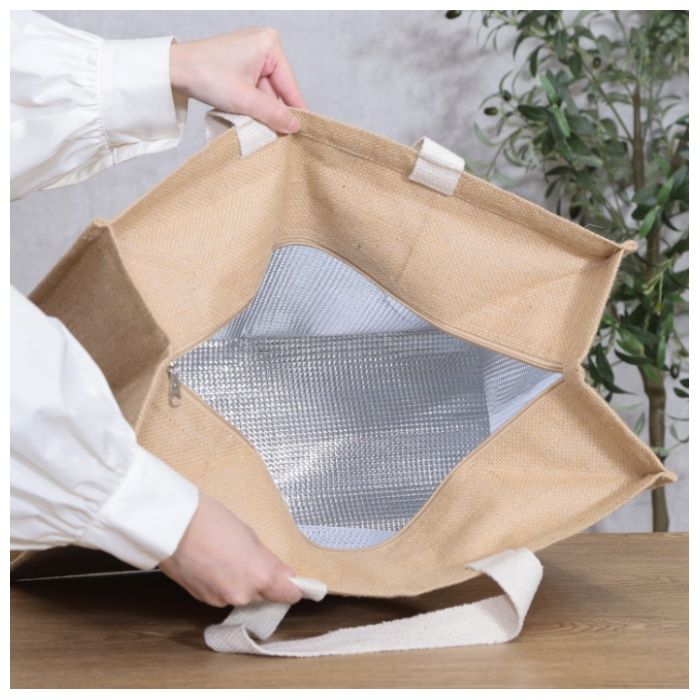 ジュート保冷保温 横型大容量バッグ　Lの説明画像2