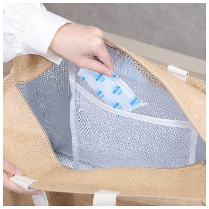 ジュート保冷保温 横型大容量バッグ　Lの説明画像4