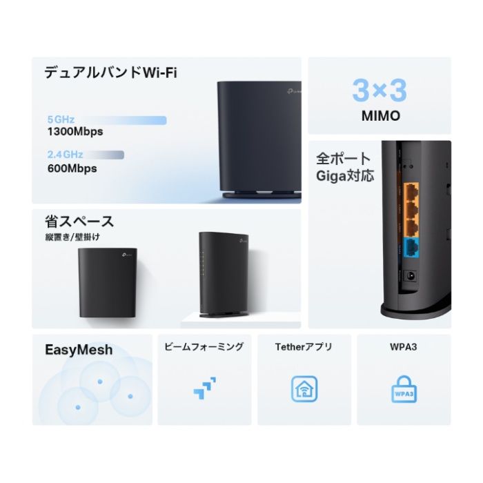 TP-Link MU-MIMO Wi-Fiルーター AC1900の説明画像4