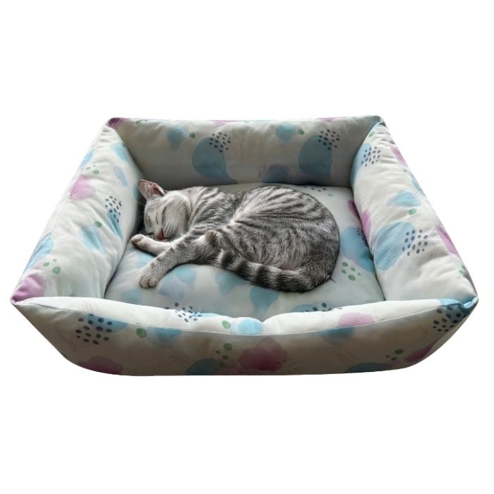 ひんやりプリントスクエアベッドM ポポロ BLの説明画像2