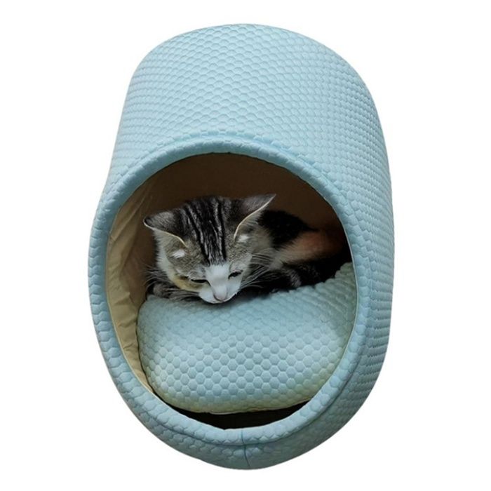 ひんやりニット巣穴カドラー ステップ BLの説明画像2