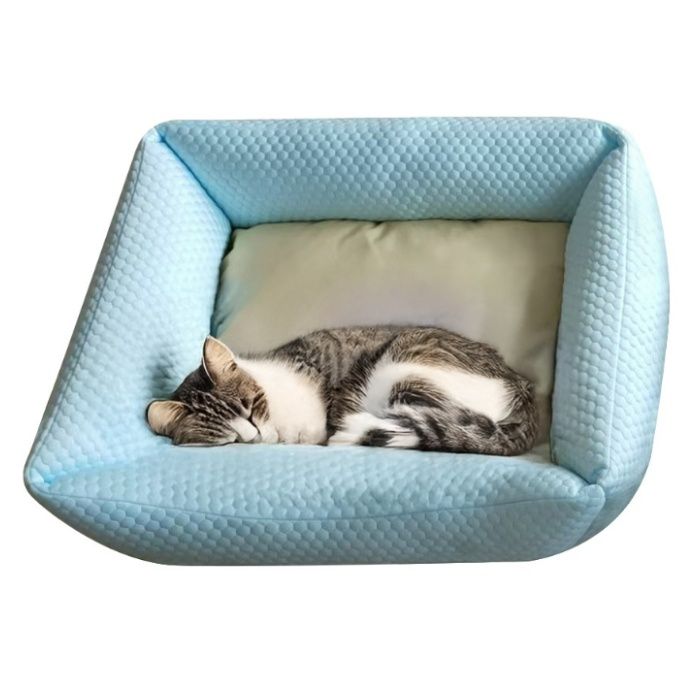 ひんやりニットスクエアベッドM ステップ BLの説明画像2