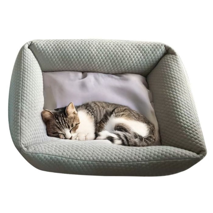 ひんやりニットスクエアベッドM ステップ GYの説明画像2