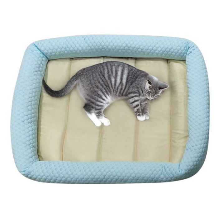 ひんやりニットあご乗せベッド ステップ BLの説明画像2