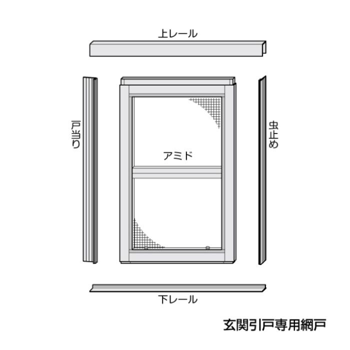 川口技研 玄関引戸専用網戸 GOA-1B関東間の説明画像4