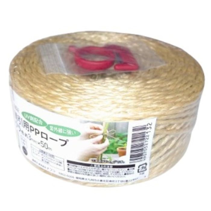 NAFCO UV配合剤誘引用PPロープ ワラ色　約3mm×50mの説明画像2