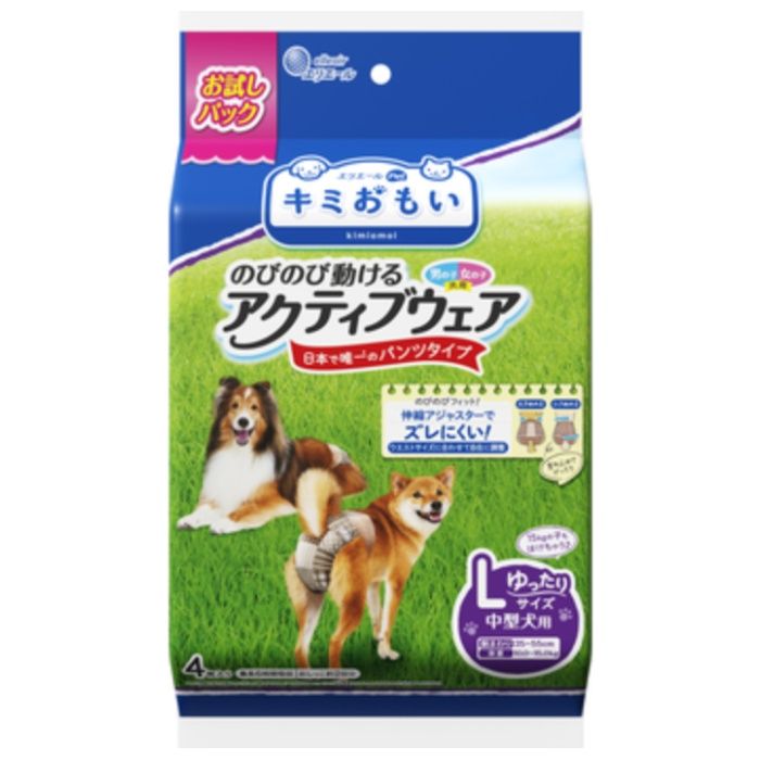 大王製紙 キミおもい　のびのび動けるアクティブウェア　Lゆったりサイズ 4枚