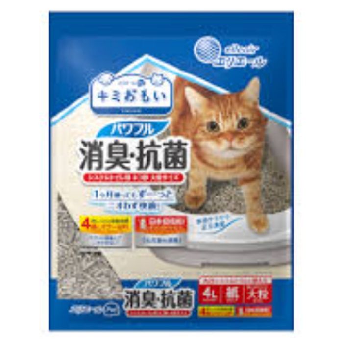 大王製紙 キミおもい　パワフル消臭・抗菌　システムトイレ用ネコ砂　大粒 4L