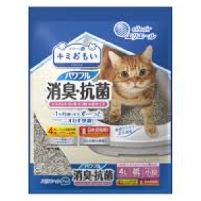 大王製紙 キミおもい　パワフル消臭・抗菌　システムトイレ用ネコ砂　小粒 4L